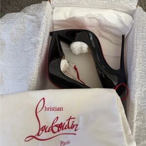 Christian Louboutin Black Patent Leather Pumps with Red Soles